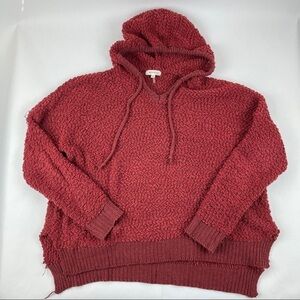 Miracle Hoodie Womens Medium/Large Red Vneck Side Slits